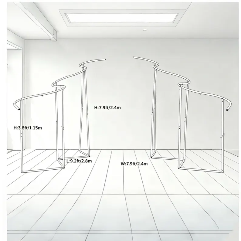 Luxury Wave Metal Arch measurements